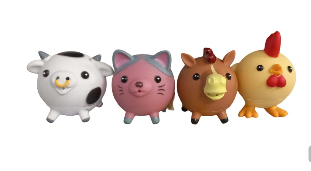 ANIMALES DE GRANJA 7cm DE SILICONA .
